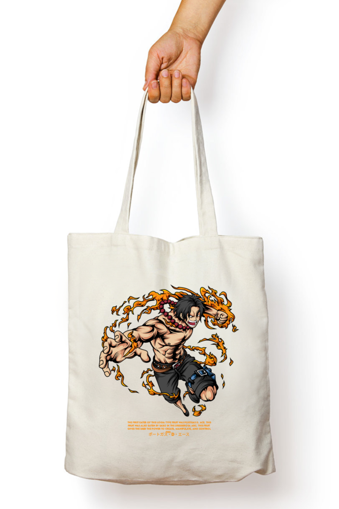 Fire Fist Ace Tote Bag with Zipper - One Piece