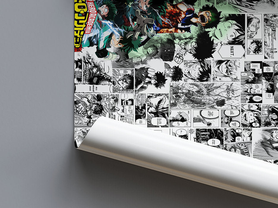 Deku Manga Panel Compilation Poster - My Hero Academia - Weebshop