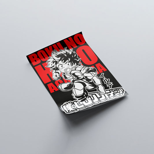 Izuku Midoriya (Deku) Charging In Poster - My Hero Academia - Weebshop