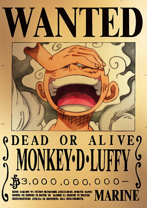 Monkey D Luffy Gear 5 Golden Bounty Poster - One Piece - Weebshop