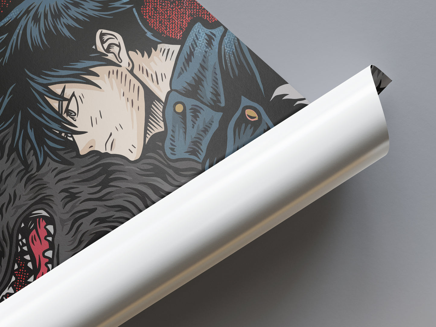 Megumi Fushiguro Divine Dogs Poster - Jujutsu Kaisen - Weebshop