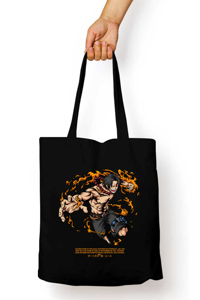 Fire Fist Ace Tote Bag with Zipper - One Piece - Weebshop