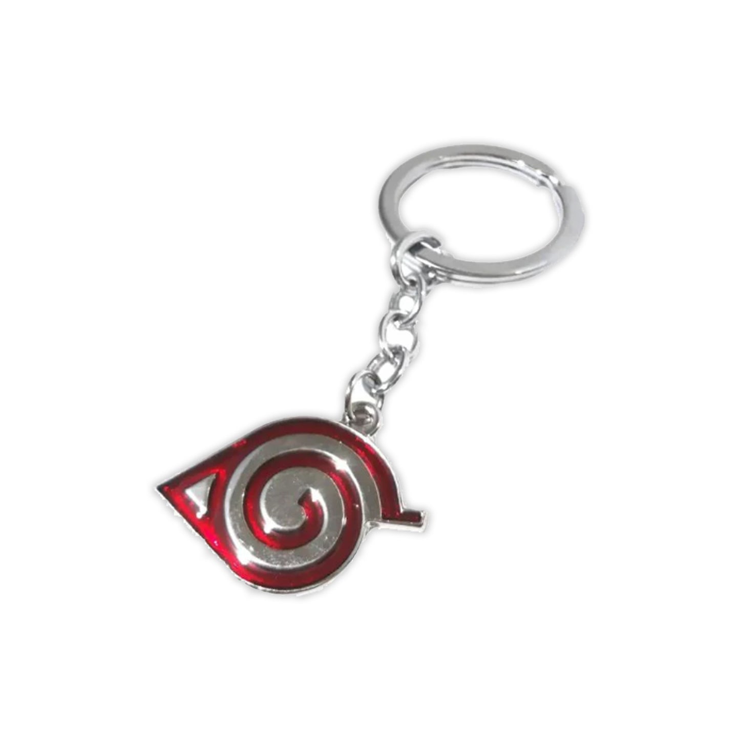 Hidden Leaf Red Mini Metal Keychain