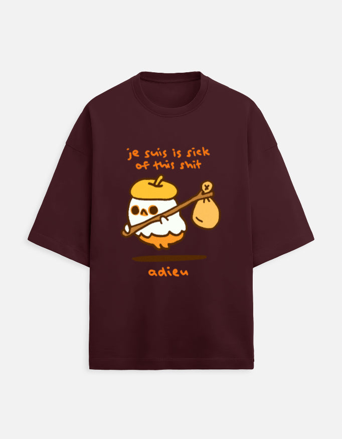 Je Suis is Sick - Oversized Terry T-Shirt - French Meme Collection