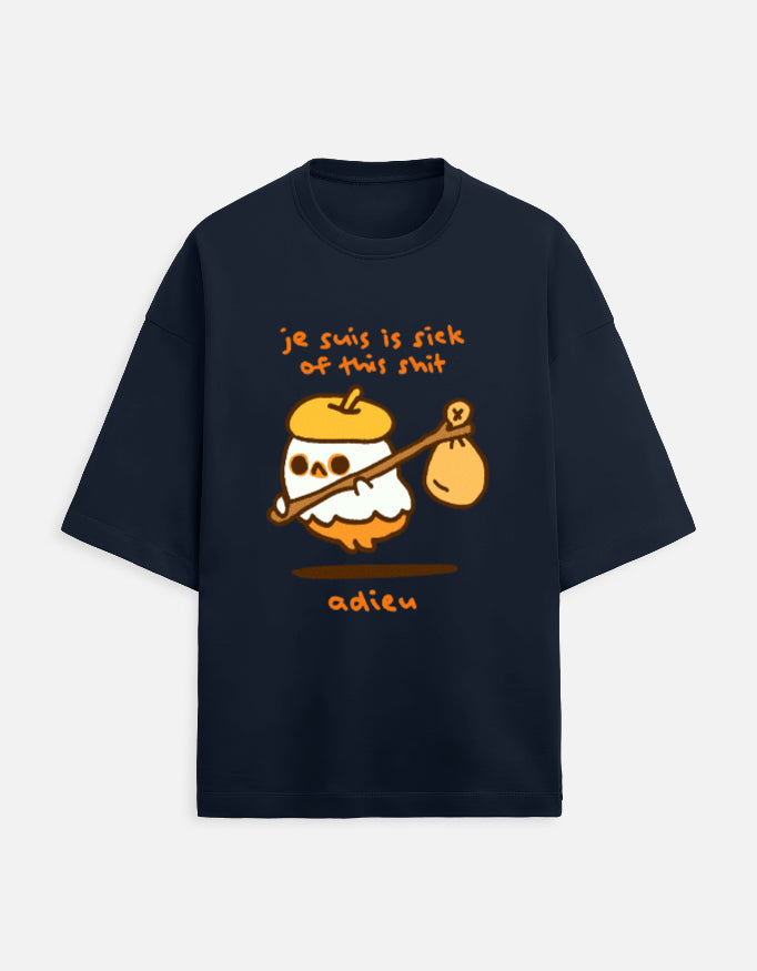 Je Suis is Sick - Oversized Terry T-Shirt - French Meme Collection