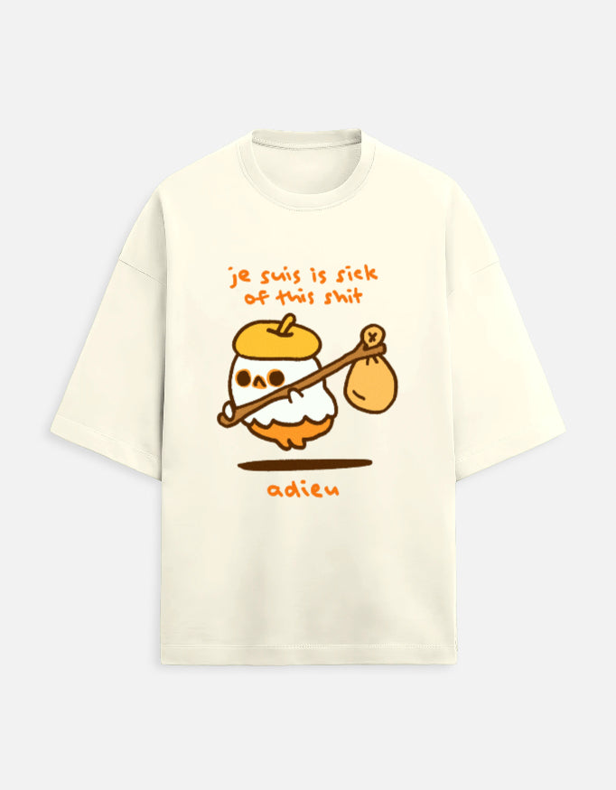 Je Suis is Sick - Oversized Terry T-Shirt - French Meme Collection