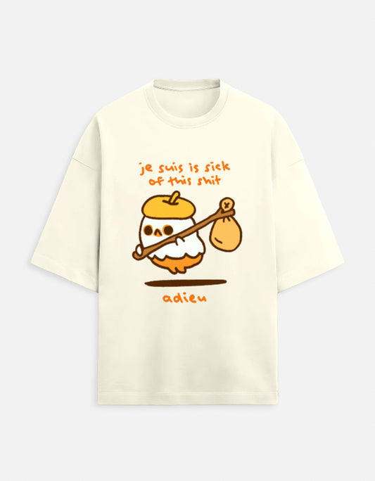Je Suis is Sick - Oversized Terry T-Shirt - French Meme Collection