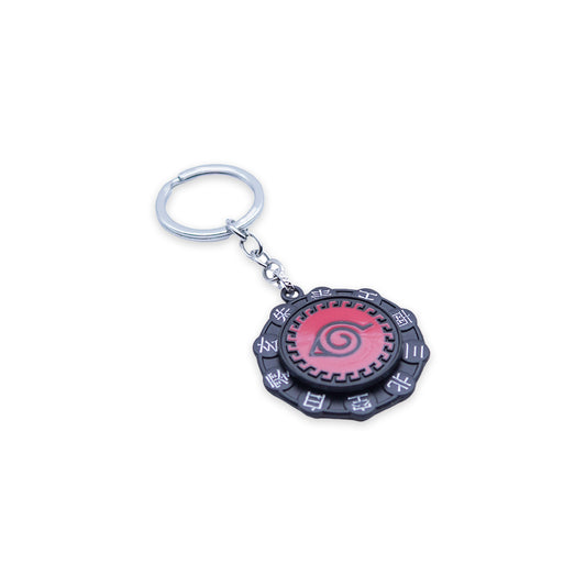 Leaf Black Metal Spinner Keychain