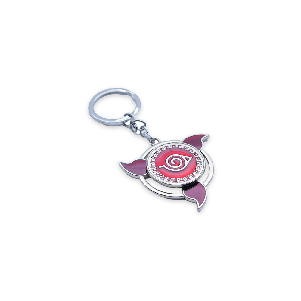 Leaf Sharingan Metal Spinner Keychain