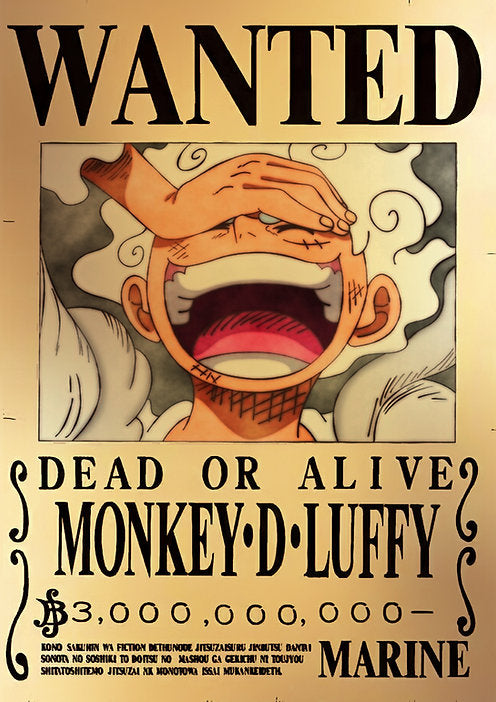 Monkey D Luffy Gear 5 Golden Bounty Poster - One Piece - Weebshop