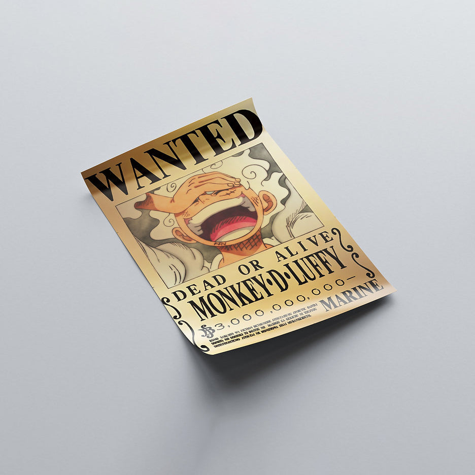 Monkey D Luffy Gear 5 Golden Bounty Poster - One Piece - Weebshop