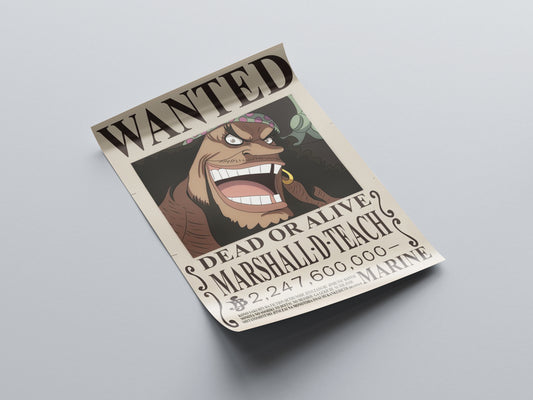 Marshal D Teach (Blackbeard) Bounty Poster - One Piece - Weebshop