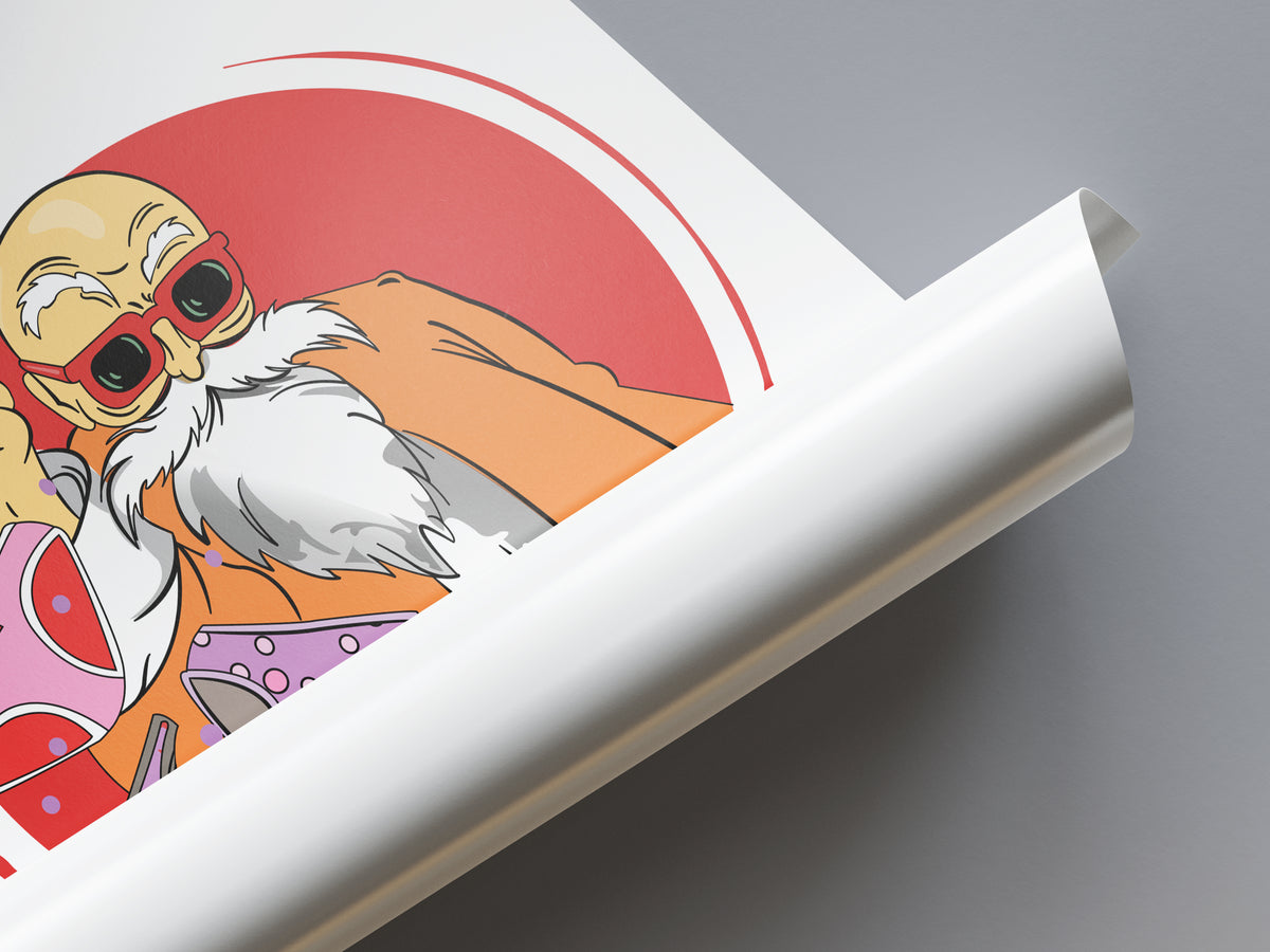 Master Roshi Desk Mat Master Roshi Cooking Poster - Dragon Ball | Weebshop Anime Merchandise
