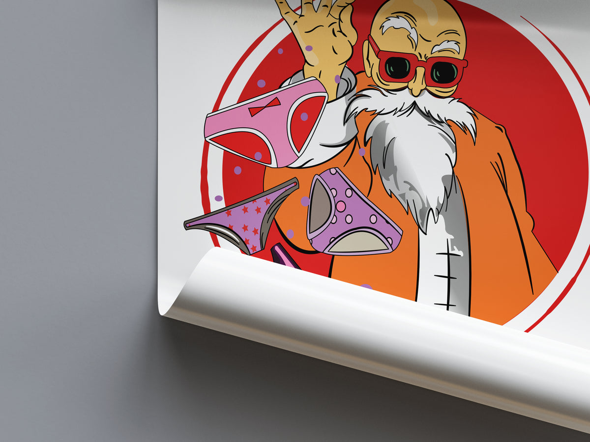 Master Roshi Graffiti Master Roshi Cooking Poster - Dragon Ball | Weebshop Anime Merchandise