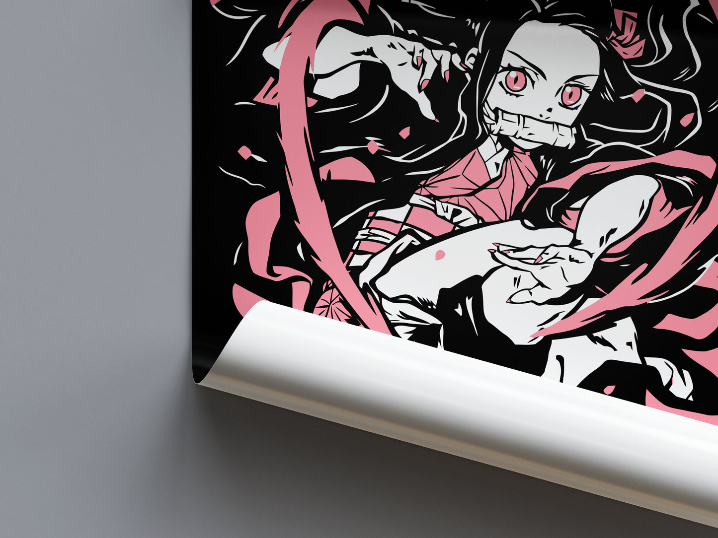 Nezuko Kamado Kick Action Poster - Demon Slayer - Weebshop