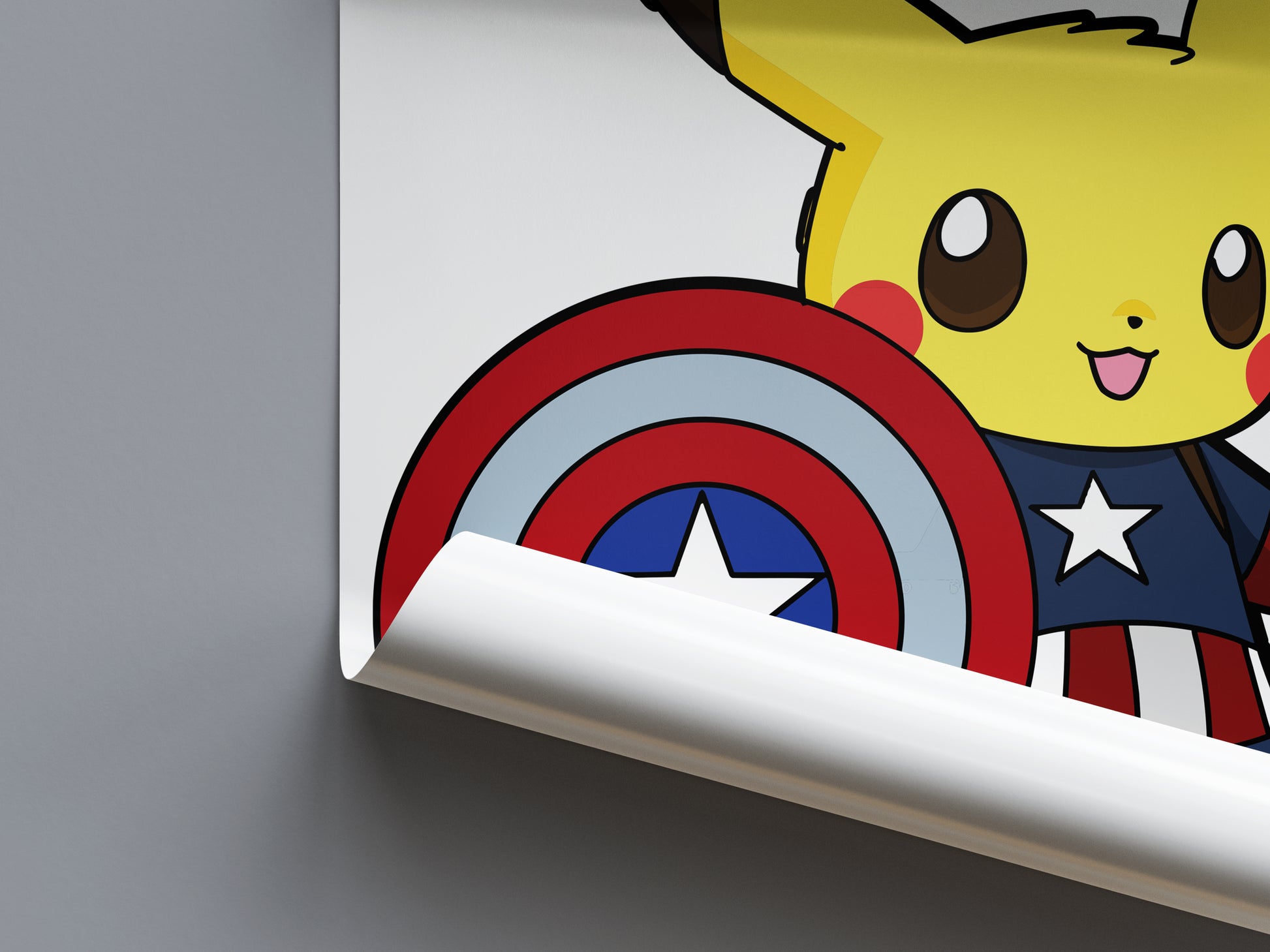 Pikachu x Captain America Poster - Pokemon x Marvel - Weebshop