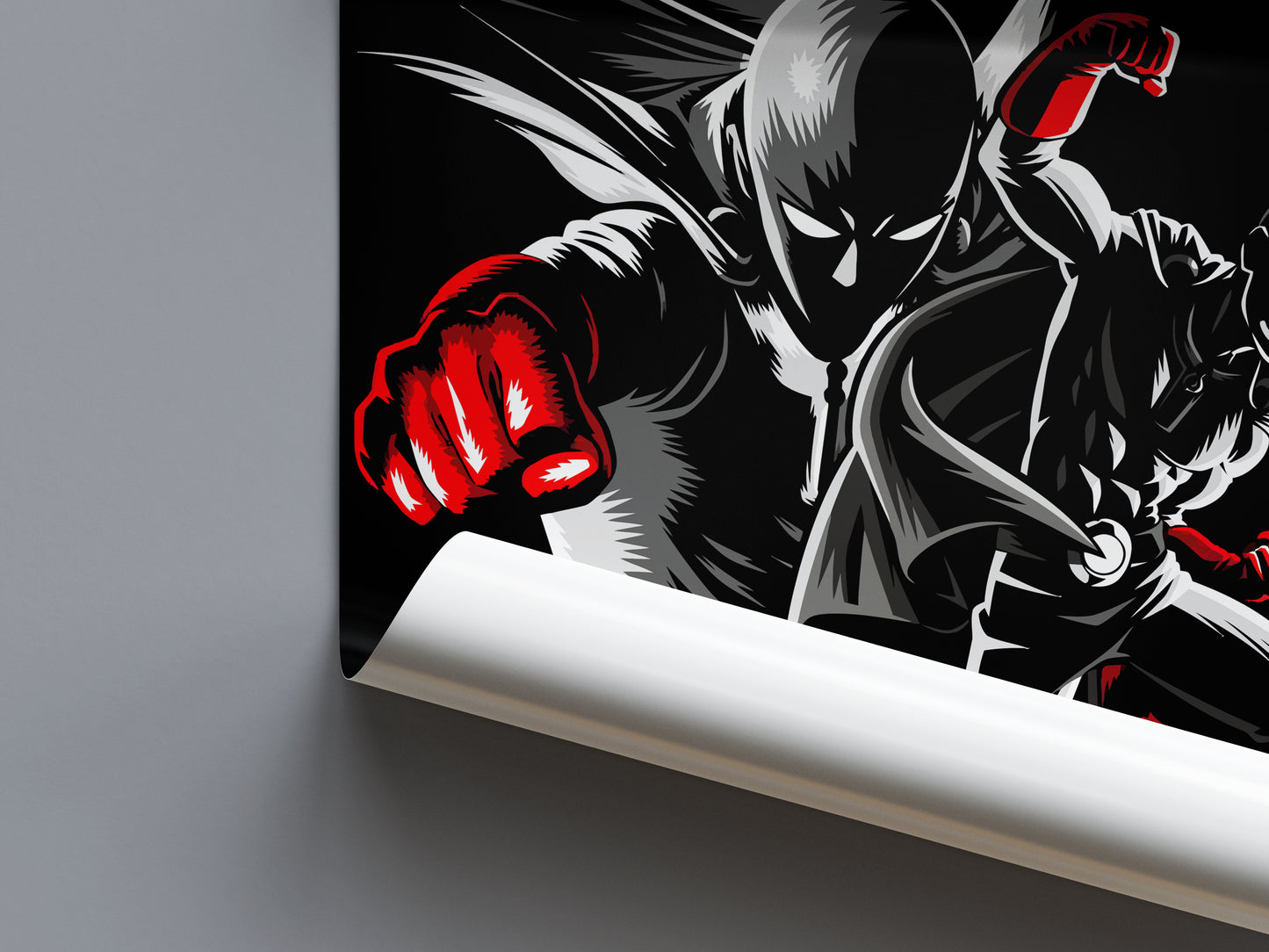 Saitama Furious Punch Poster - One Punch Man - Weebshop
