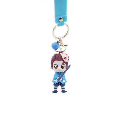 Tanjiro Kamado Blue Kimono Rubber Keychain - Demon Slayer