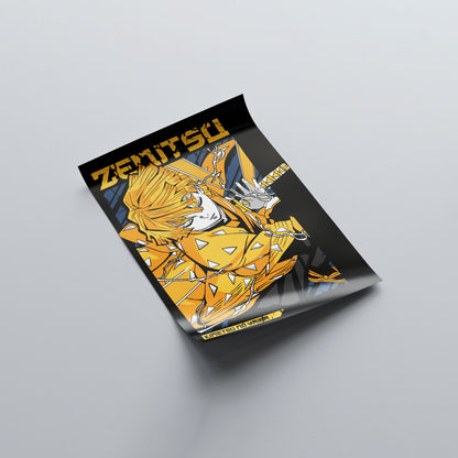 Zenitsu Agatsuma Thunder Breathing First Form Poster - Demon Slayer - Weebshop